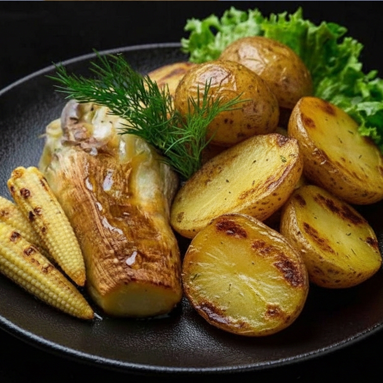 Картофель с салом